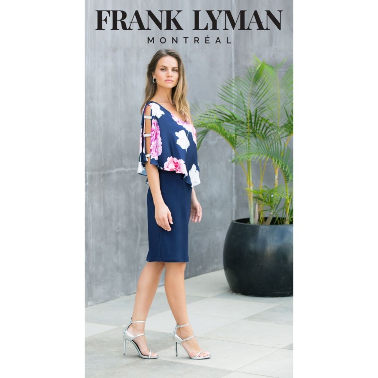 frank Lyman navy/pink dress