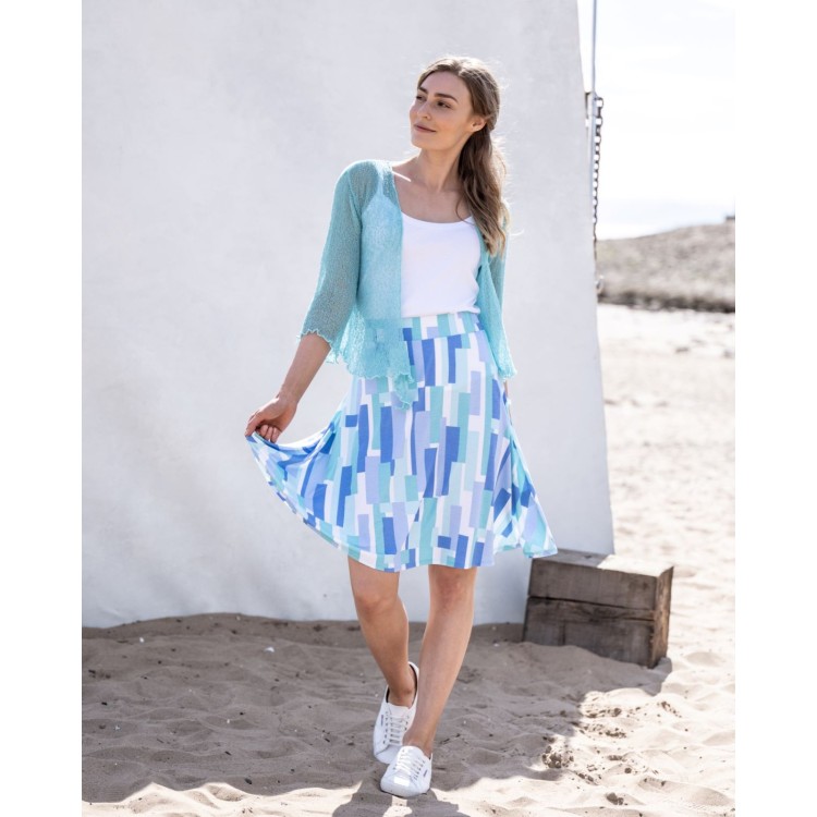 Marble Aqua print skirt