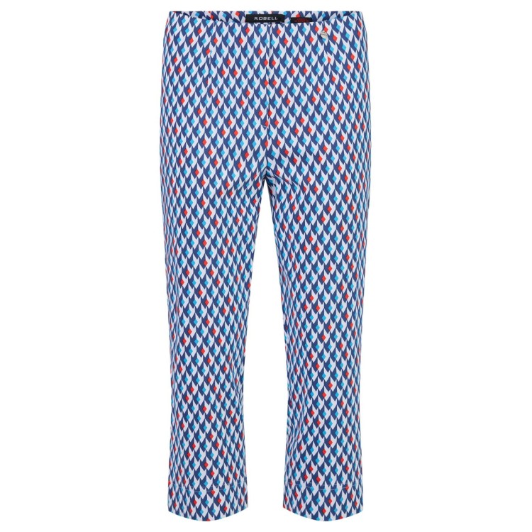 Robell navy pattern crop Marie trouser