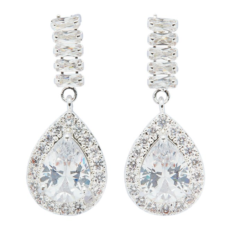 All That Bling Teardrop silver plated earrings