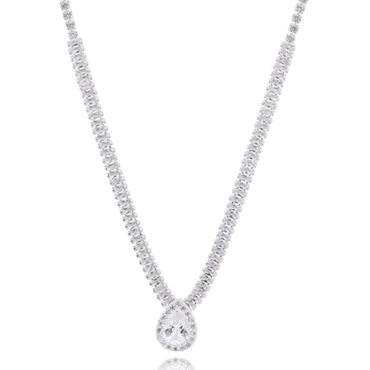 All That Bling Teardrop silver plated Necklace