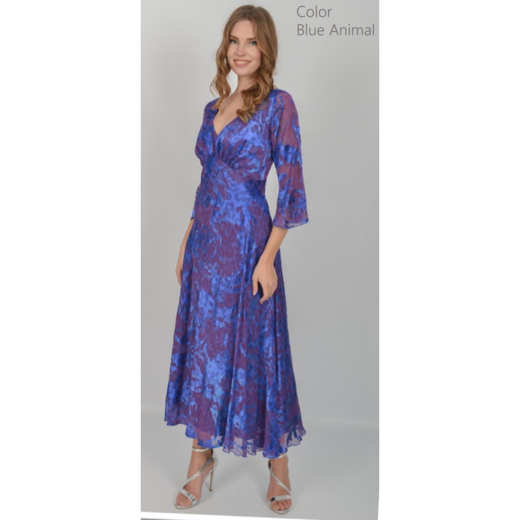 Allison blue/purple V dress