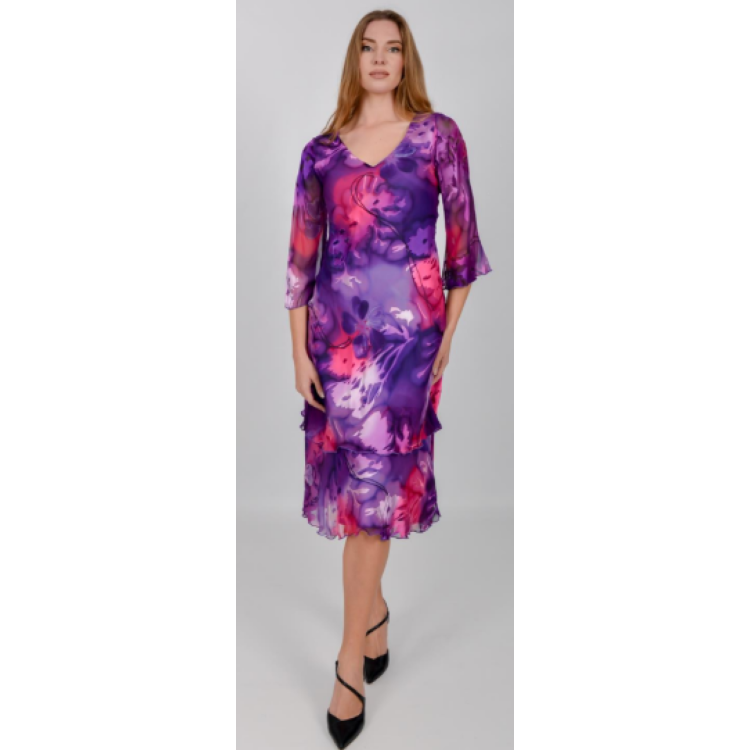 Allison layered V neck dress