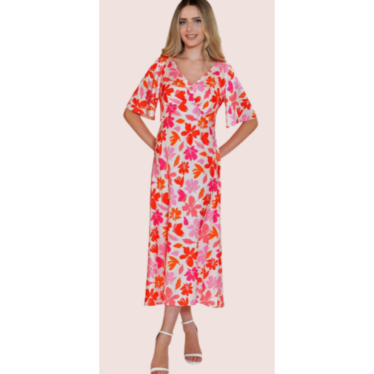 Allison peach flower dress