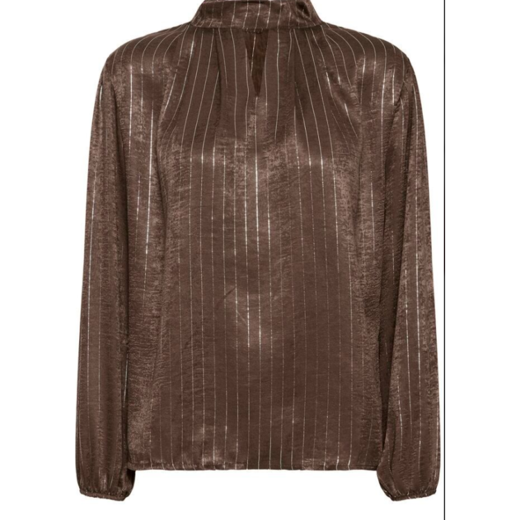 Long sleeve blouse with silver stripe 