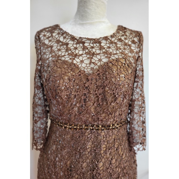 Cappucino lace and sequin dress