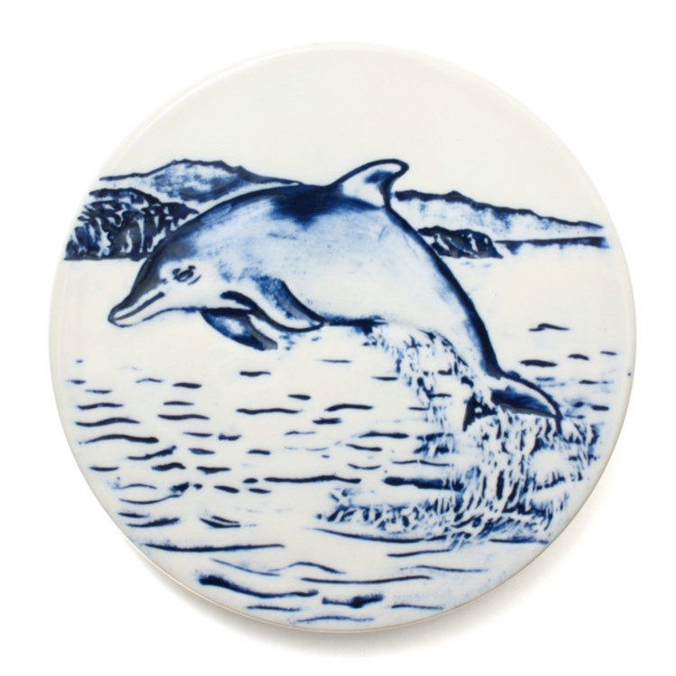 Ceramic dolphin coaster
