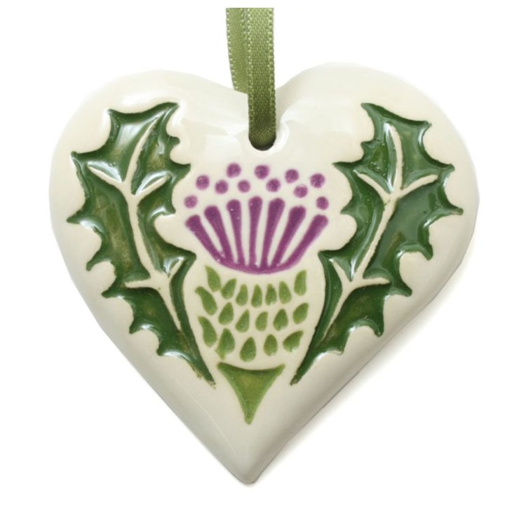Ceramic hanging thistle decoration