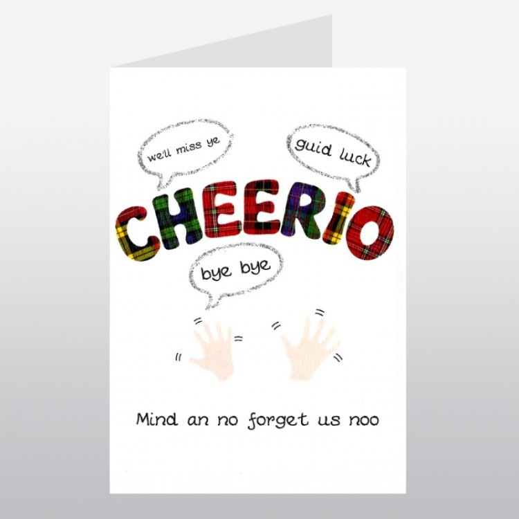 Wee Wishes Cheerio goodbye card