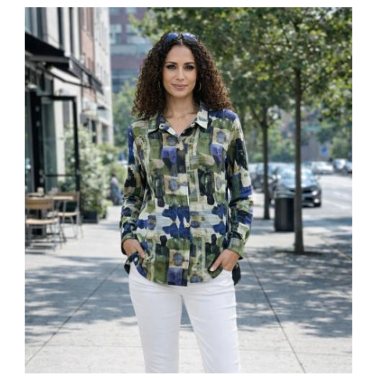 Claudia C  Abstract print blouse