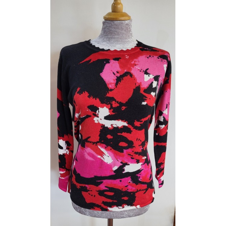 Claudia C abstract print sweater