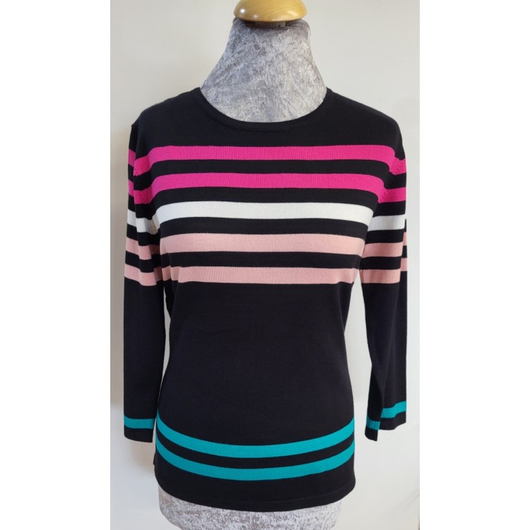 Claudia C Black stripe sweater
