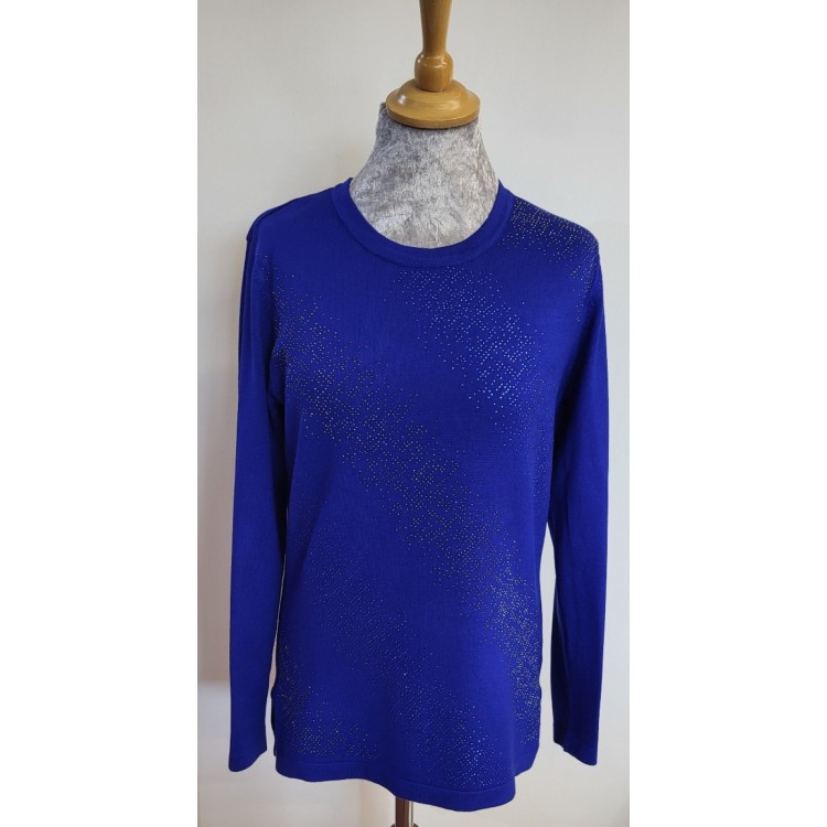 Claudia C sparkle effect round neck jumper