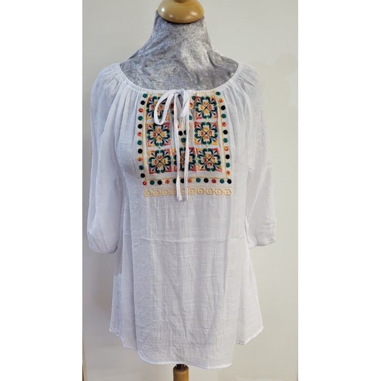 Claudia C embroidered tunic