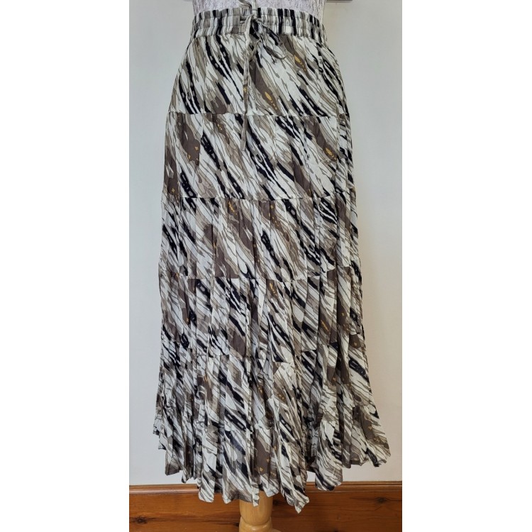 Claudia C grey white drawstring skirt