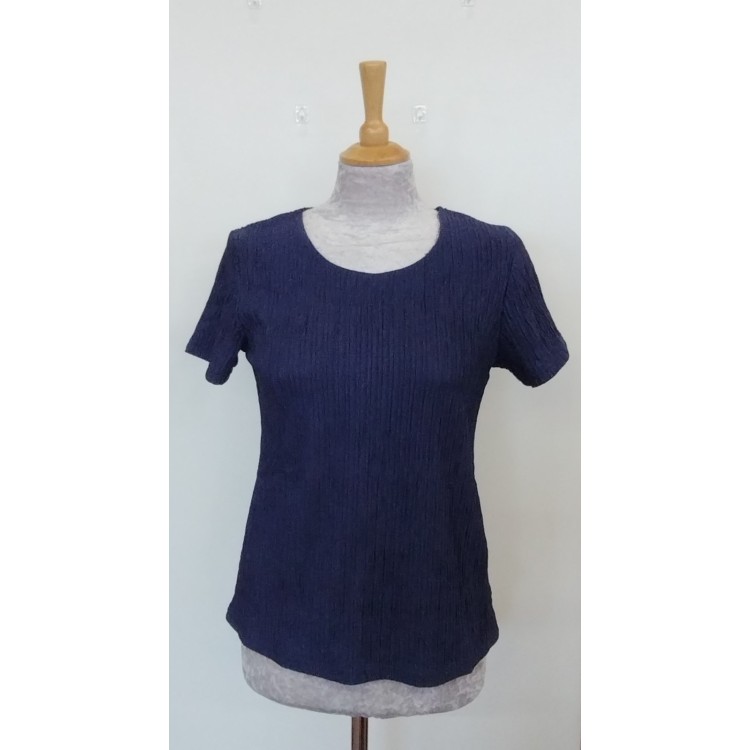 Claudia C navy crinkle top