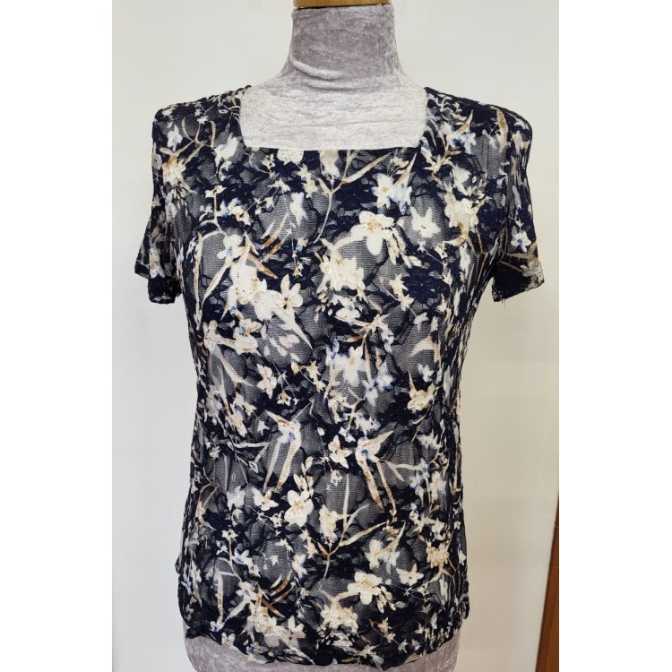 Claudia C navy lace top