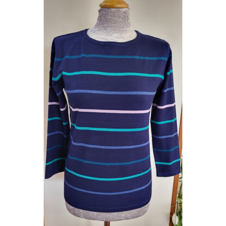 Claudia C navy stripe sweater