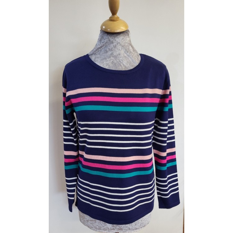 Claudia C navy stripe sweater
