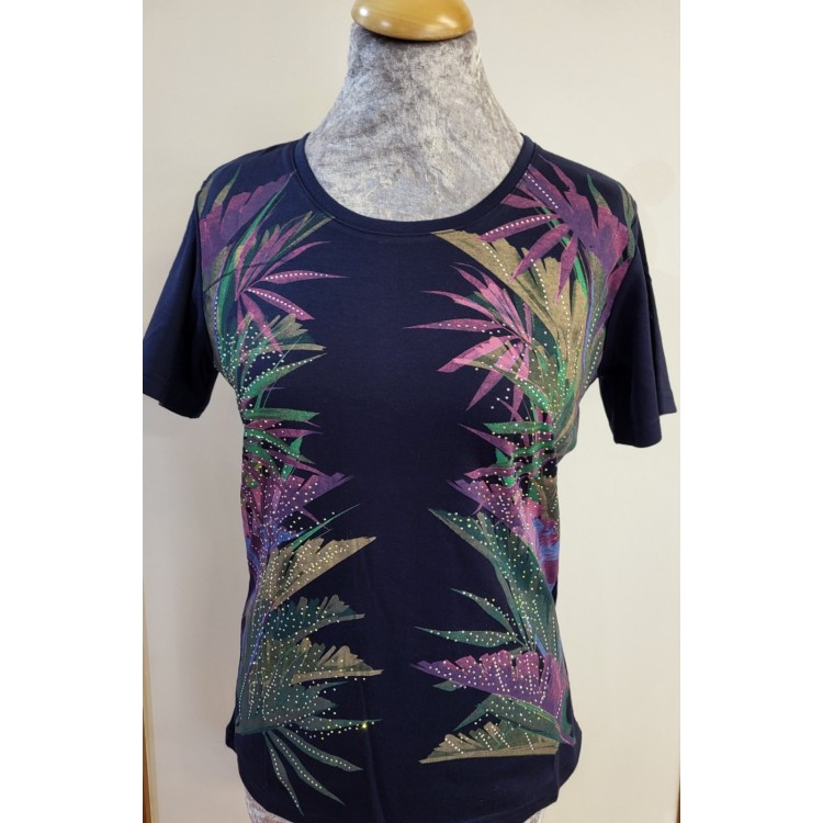 Claudia C round neck sequined t-shirt