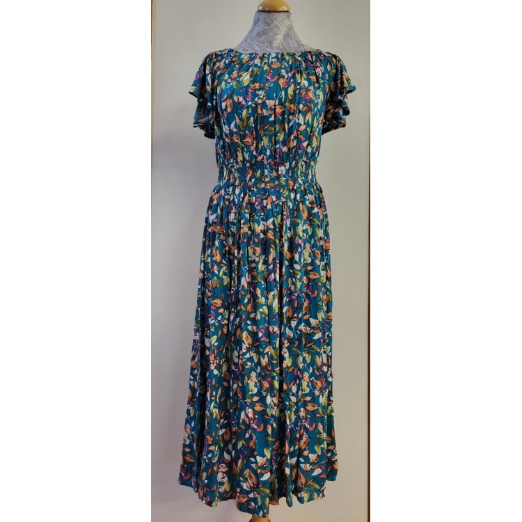 Claudia C Teal multi gypsy dress