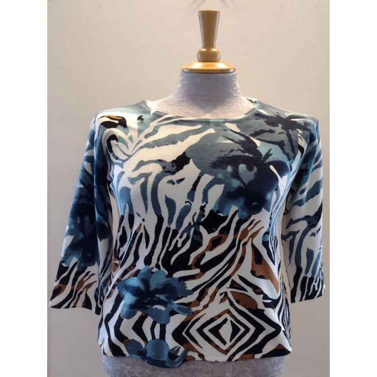 Claudia C turquoise multi sweater