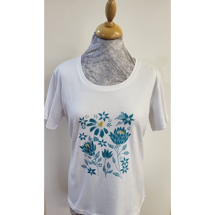 Claudia C turquoise print T-shirt