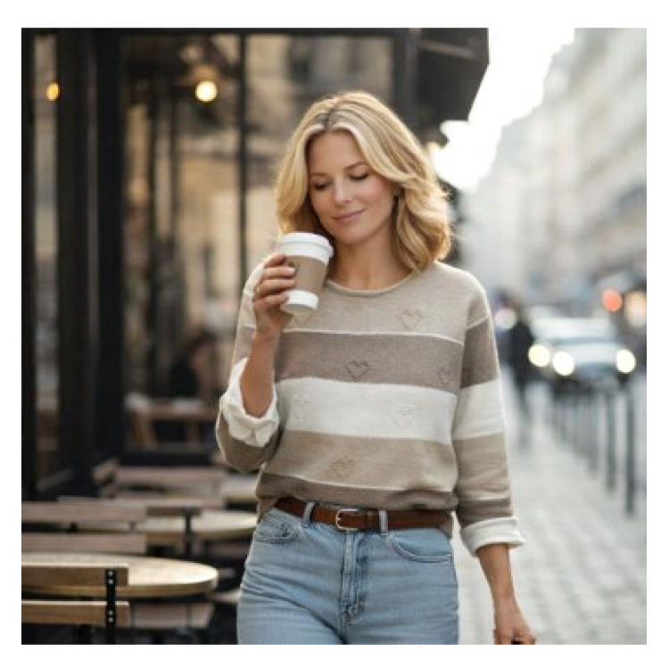 Claudia C wide stripe sweater