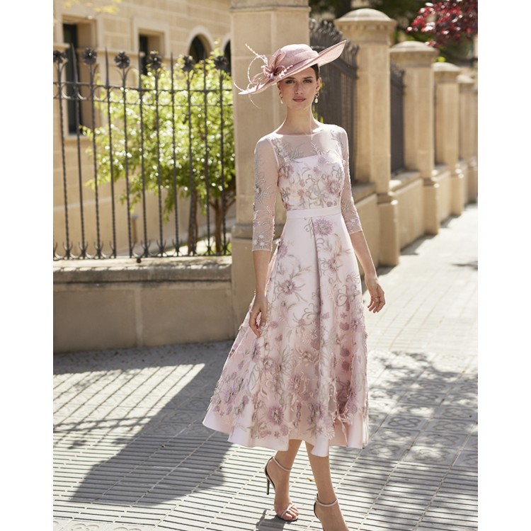 Couture Club pink floral flared dress