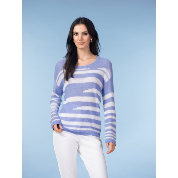 Alison Sheri Crew neck sparkle sweater
