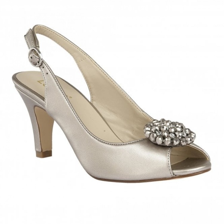 Lotus ELODIE  pewter metallic sling back shoe