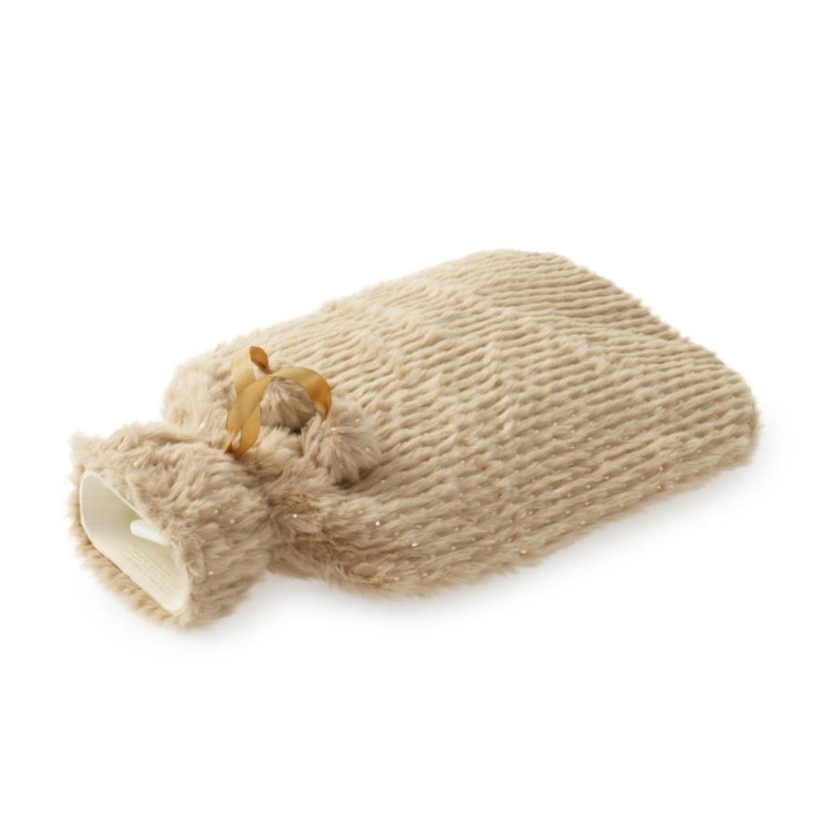 Faux mink fur glitter 2L hot water bottle
