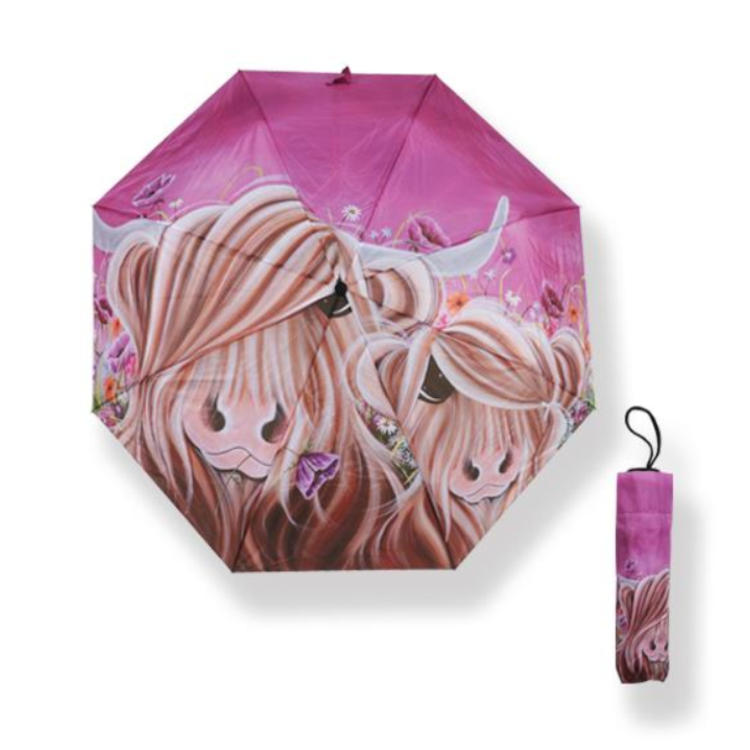 Fields of love Highland cow umbrella