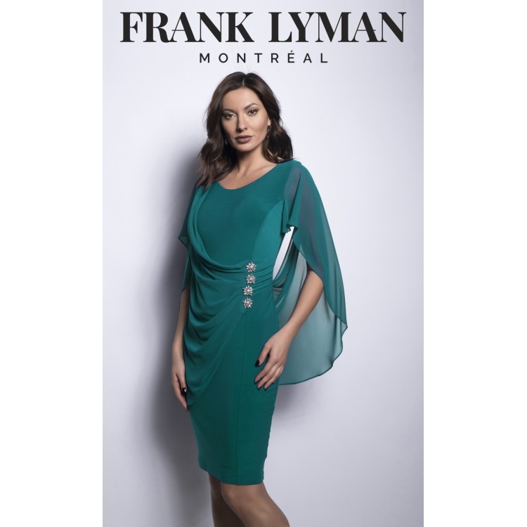 Frank Lyman duchess green chiffon & Jersey dress