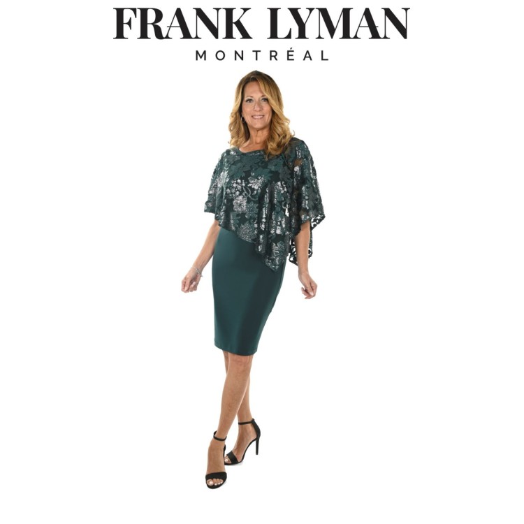 Frank Lyman Hunter Green overlay dress