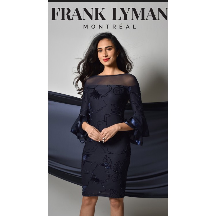 Frank Lyman navy Bell sleeve dress