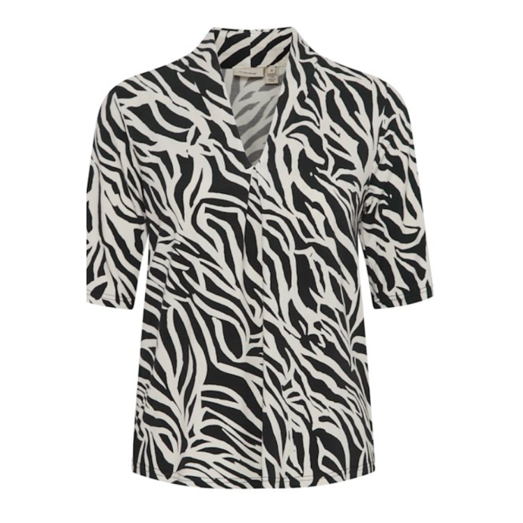 Fransa Black & ivory blouse