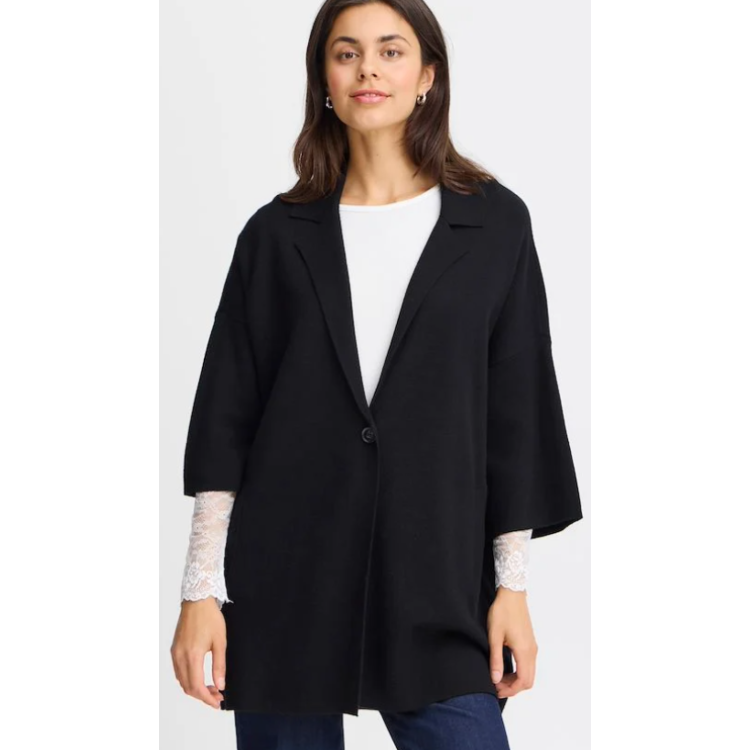 Fransa black knitted gilet