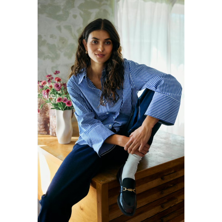Fransa blue & White stripe shirt
