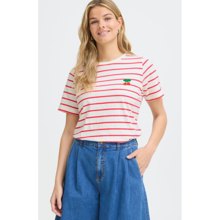 Fransa cherry stripe T-shirt