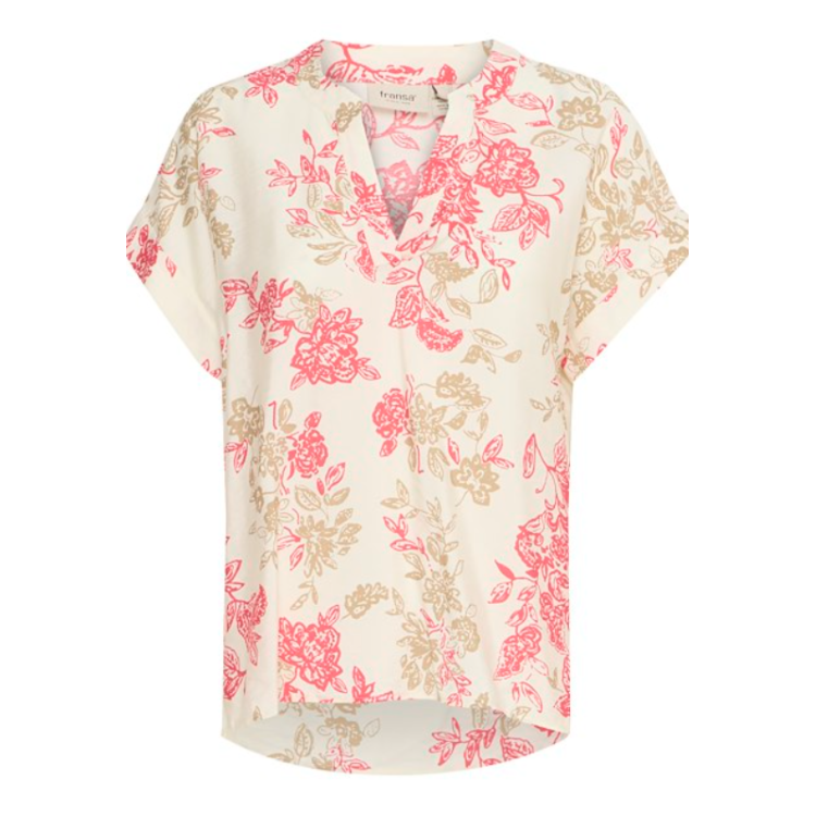 Fransa coral print top
