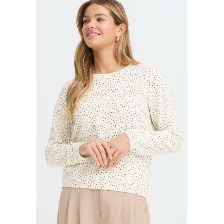 Fransa Ivory and black spot sweater