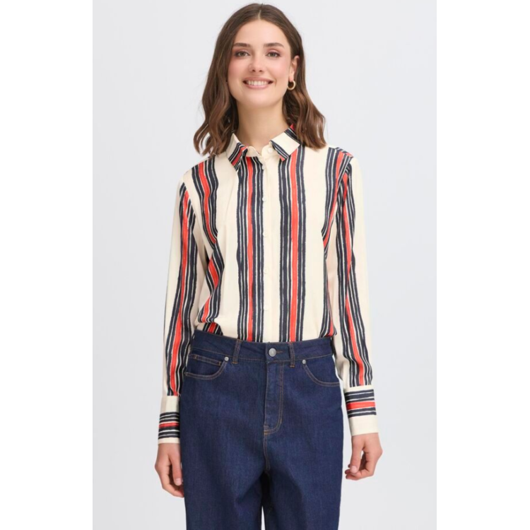 Fransa navy & red stripe shirt