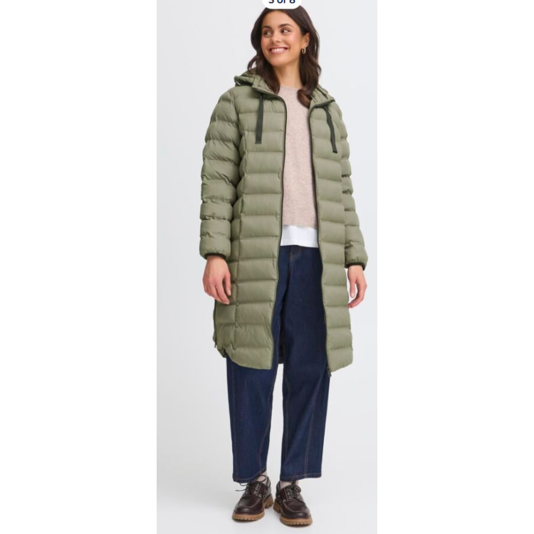 Fransa padded dusty olive coat