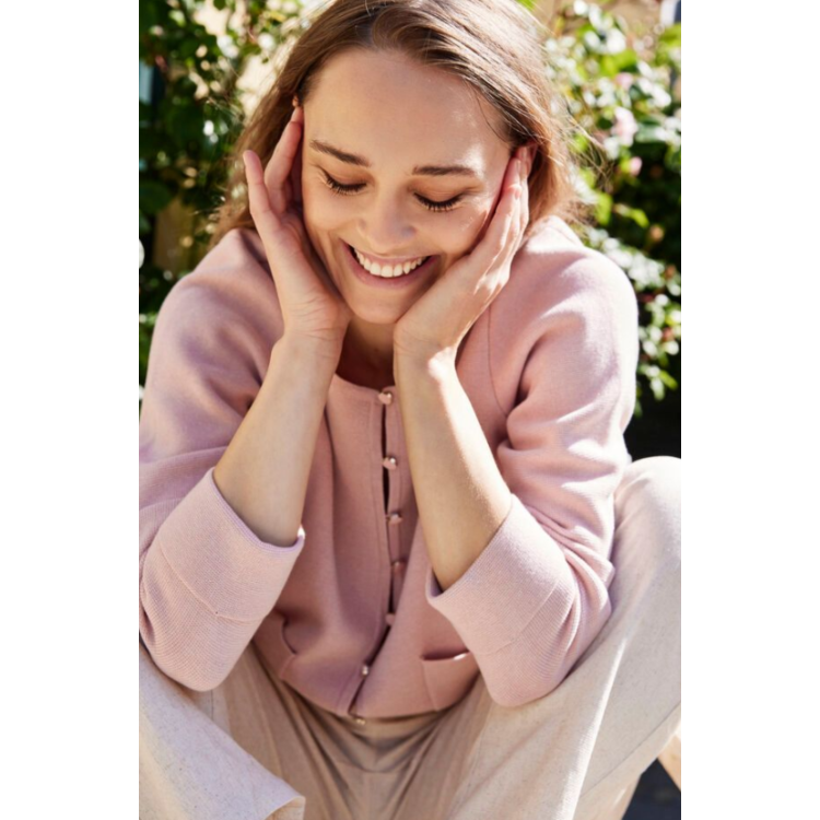 Fransa soft pink melange cardigan cardigan