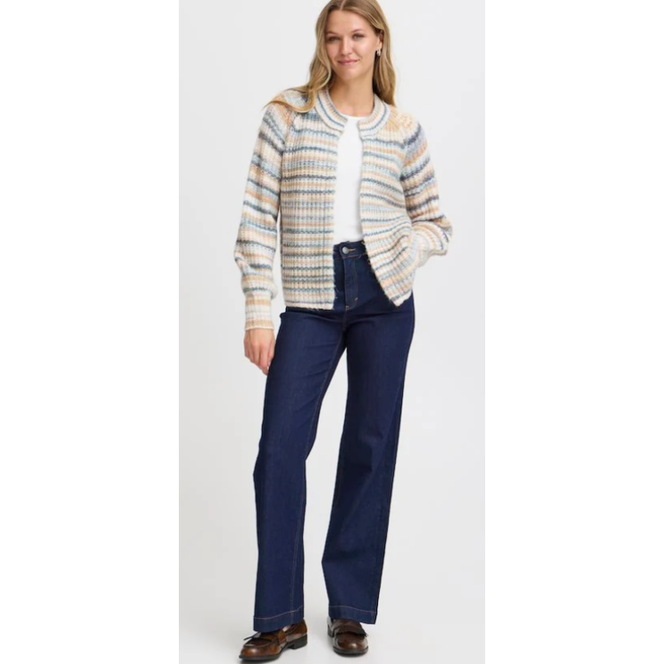 Fransa stripe knit cardigan
