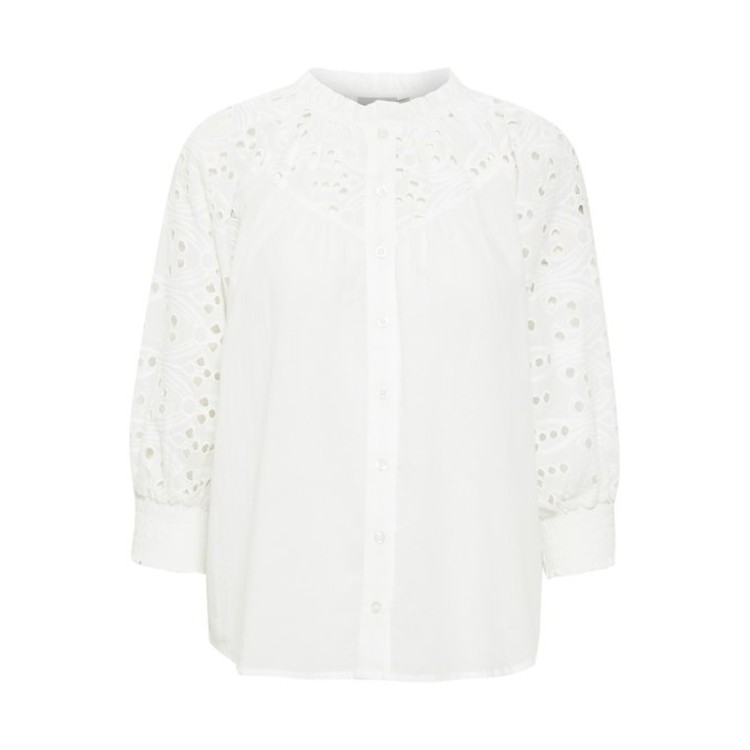 Fransa white cotton blouse