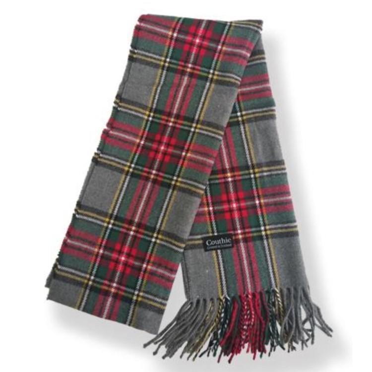 Grey tartan scarf