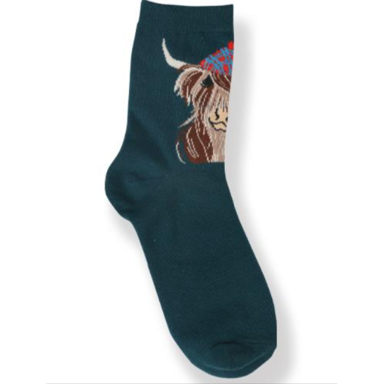 Hamsih Highland cow sock