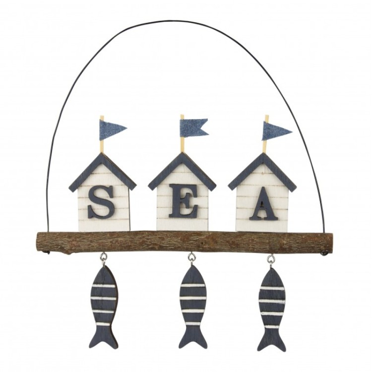 Hanging SEA beach hut sign